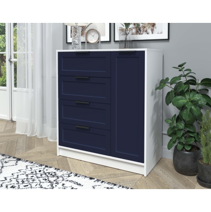 Тумба Тренд КТ-Т90 (Белый платинум ЛДСП/ Индиго ЛМДФ) Ш900 В1020 Г451 Тумба Тренд КТ-Т90 (Белый платинум ЛДСП/ Индиго ЛМДФ) Ш900 В1020 Г451